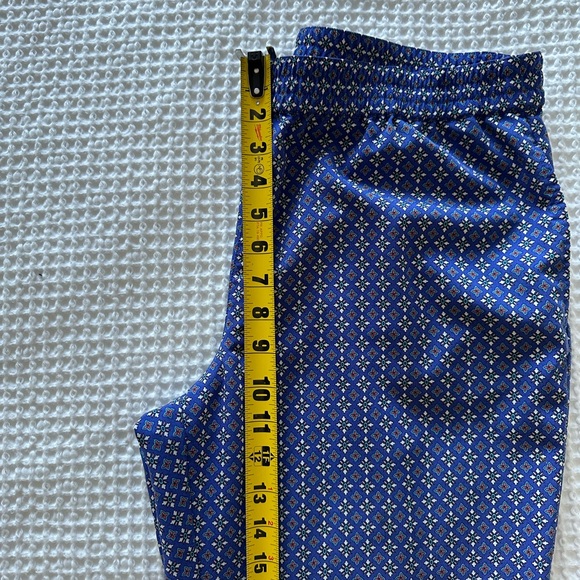 Talbots Womens Blue Floral Trouser Pants Pull On Elastic Waist Straight Leg - Picture 6 of 8